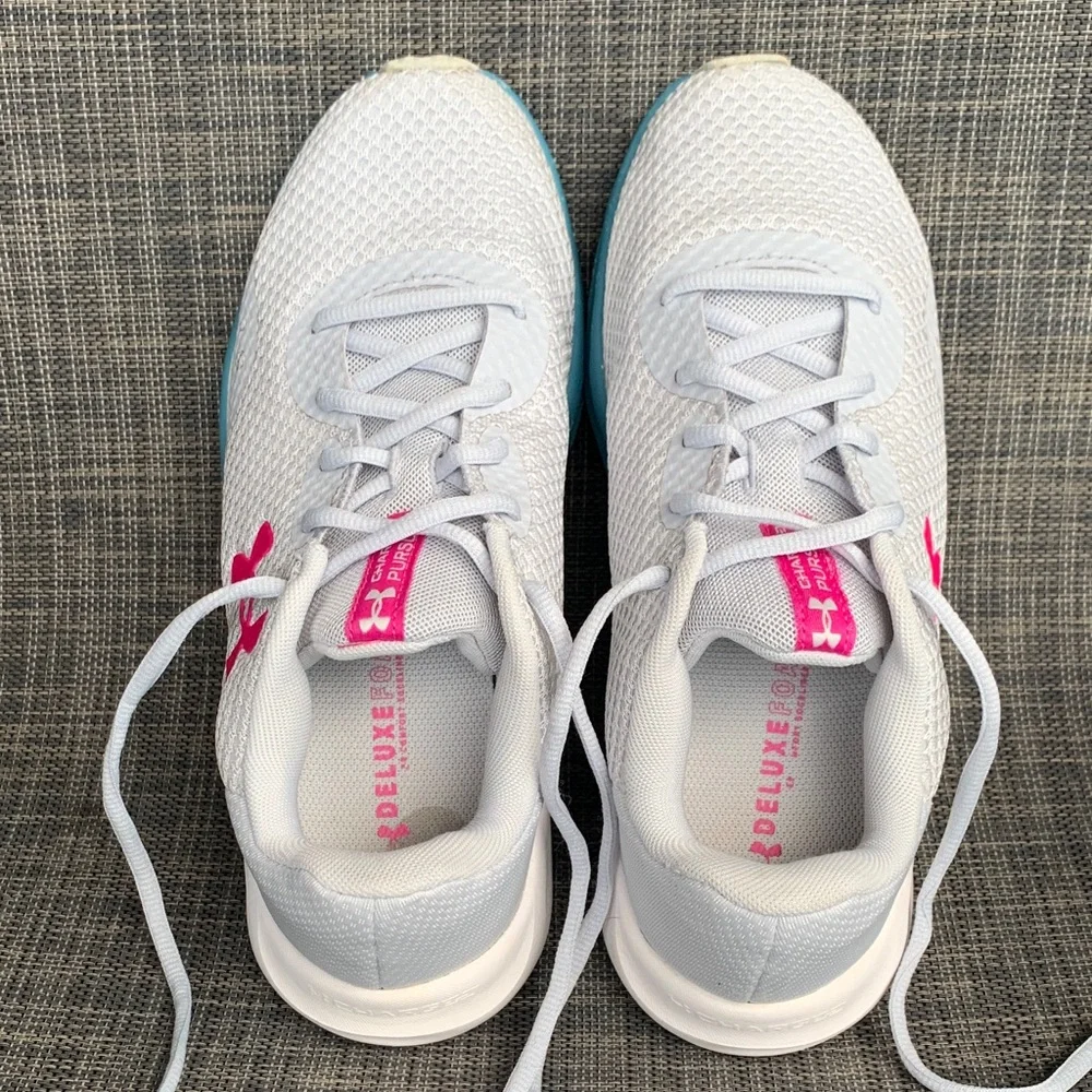Under Armour Charged Pursuit 3 'Grey Pink Blue' Tech Running Shoes size 9.5